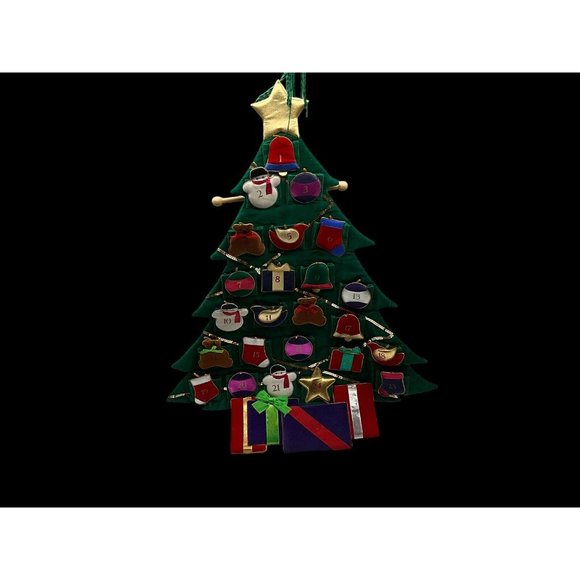 Christmas Tree Fabric Reusuable Advent Calendar 30 Inch long x 23 Inch Wide - Picture 3 of 16
